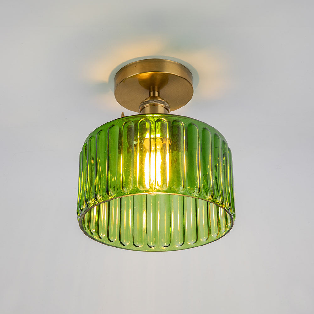 Retro Emerald Glass Pendant Light Fixture for Vintage-Inspired Home Décor and Elegant Illumination