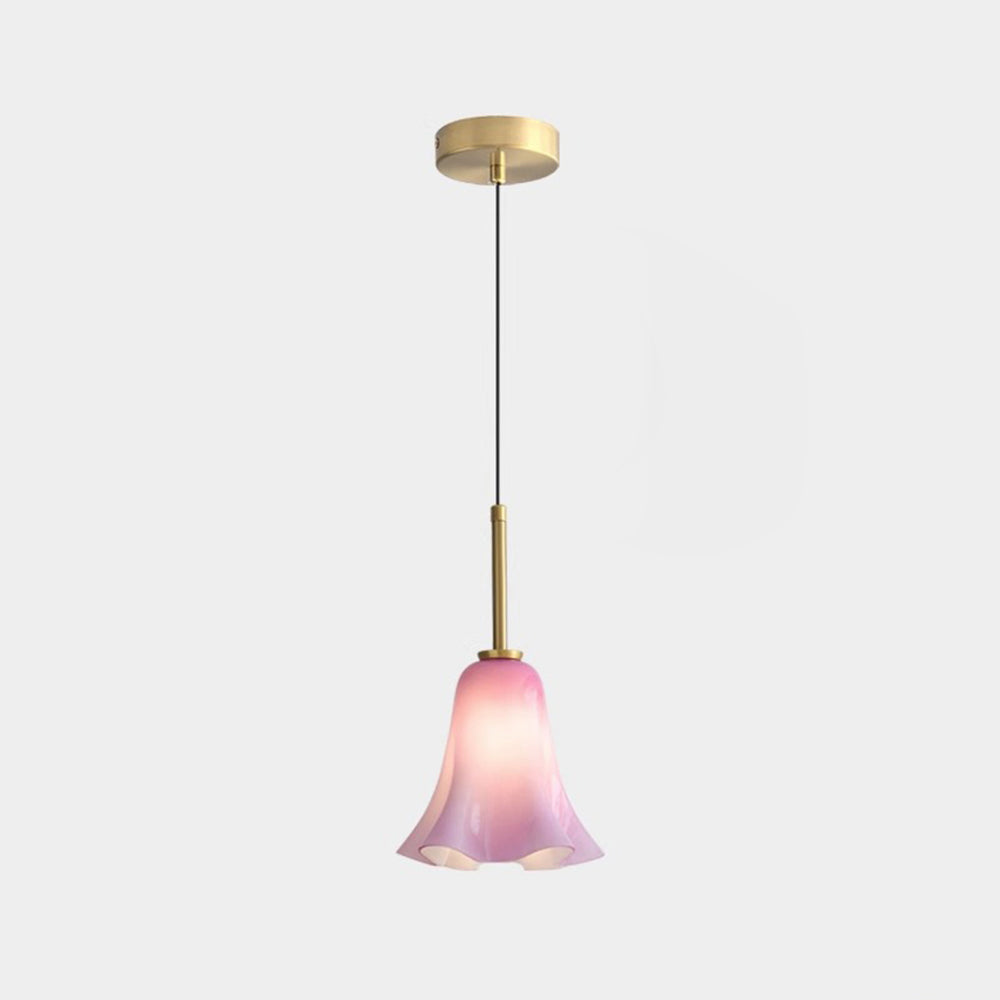 Bauhaus-Inspired Retro Glass Floral Pendant Light for Bedroom - Stylish Hanging Illumination Fixture