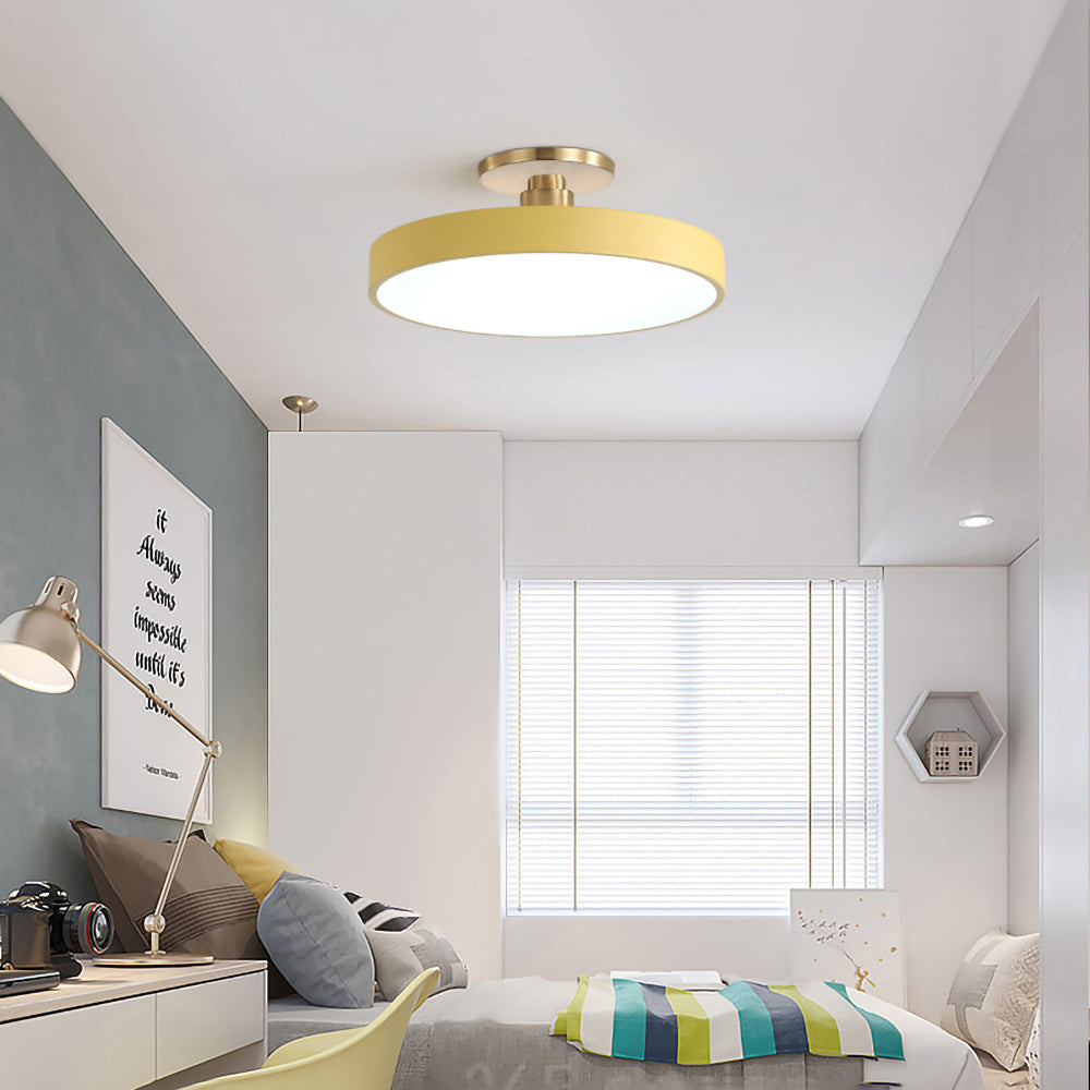 Modern Circular LED Semi Flush Mount Ceiling Light Fixture for Stylish Home Illumination and Energy Efficiency