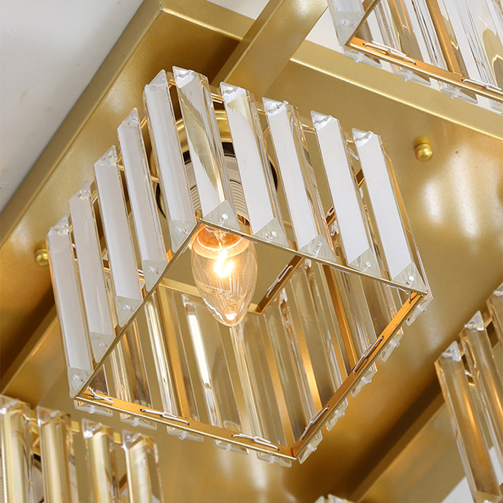 Elegant Gold Ceiling Light with Luxury Crystal Design for a Stunning Bedroom Ambiance