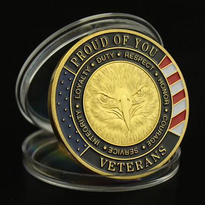 Veterans Day Coin Set Gold Silver Plated Military Challenge Coins Gift