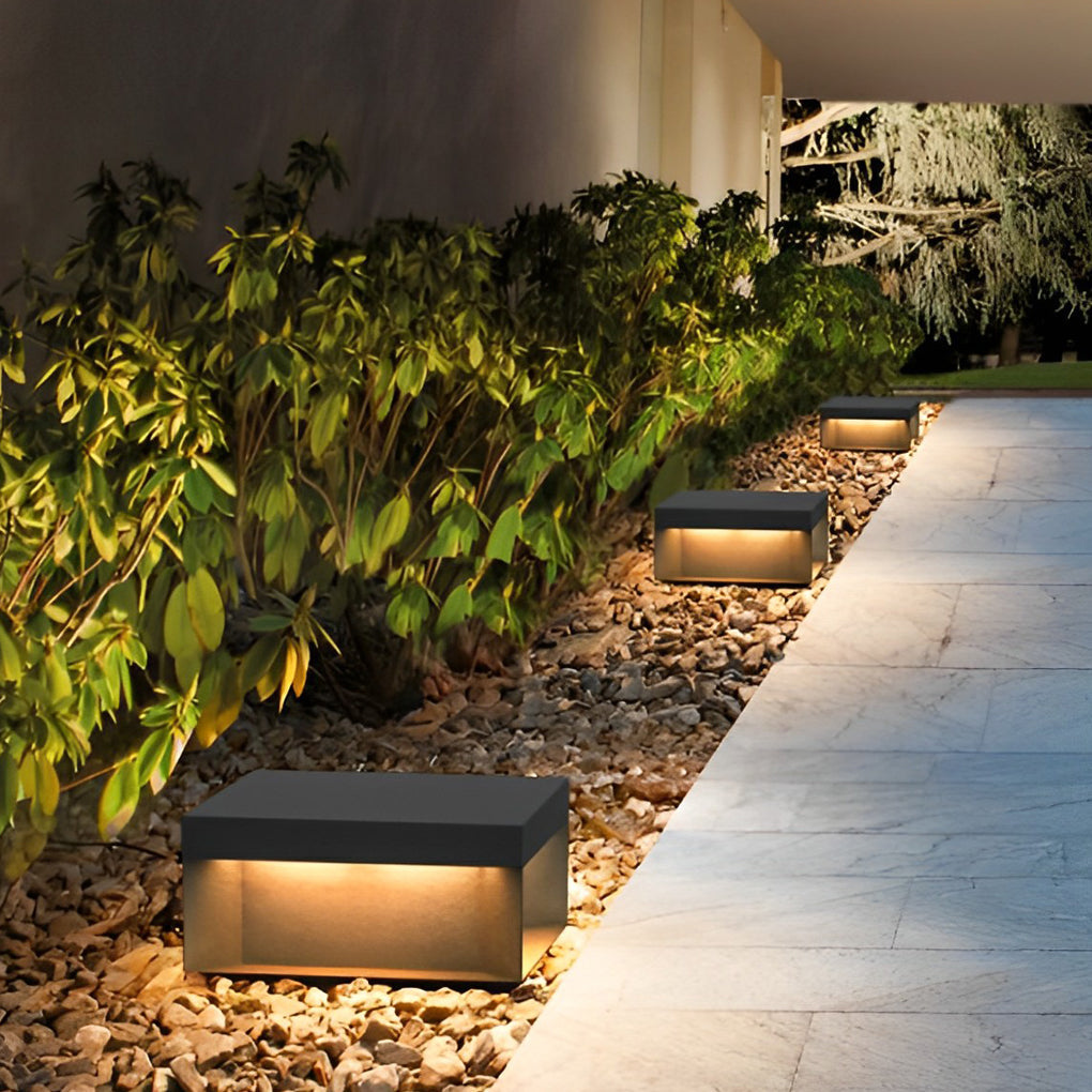 Farola LED para exterior moderna de metal negro