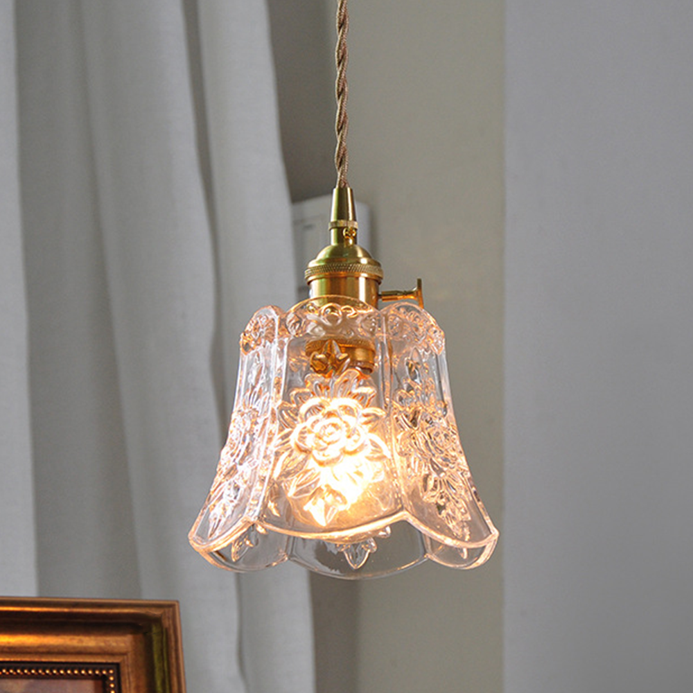 Elegant Flower Glass Pendant Light for Dining Room - Clear Design to Enhance Your Home Décor and Create a Stunning Ambience