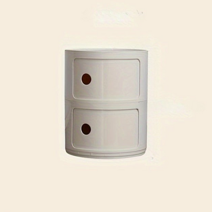 Table de chevet avec tiroirs de rangement ronds en plastique