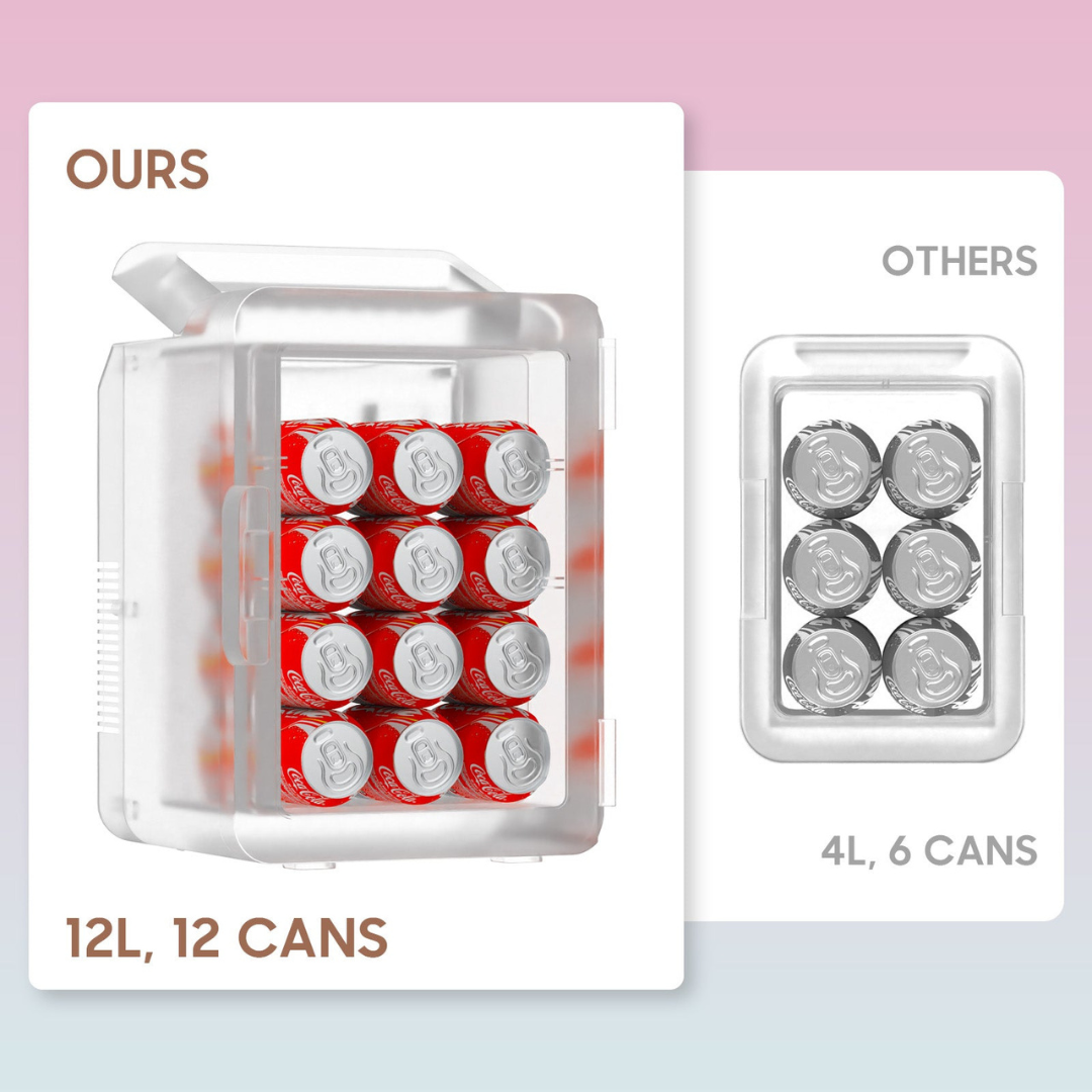 Mini-Kühlschrank mit Spiegeltür Tragbarer 12L Kühler