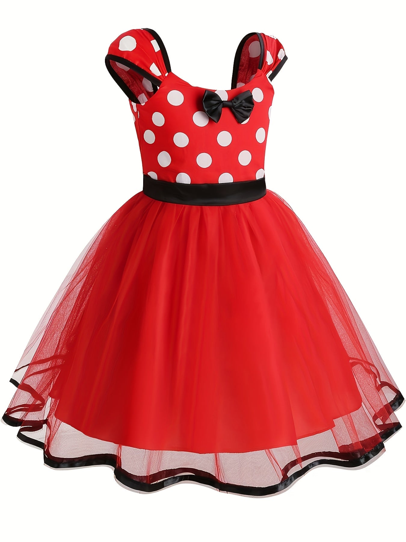 Vestido de Disfraz de Ratón de Tul para Niñas de Halloween | Mini con Lunares