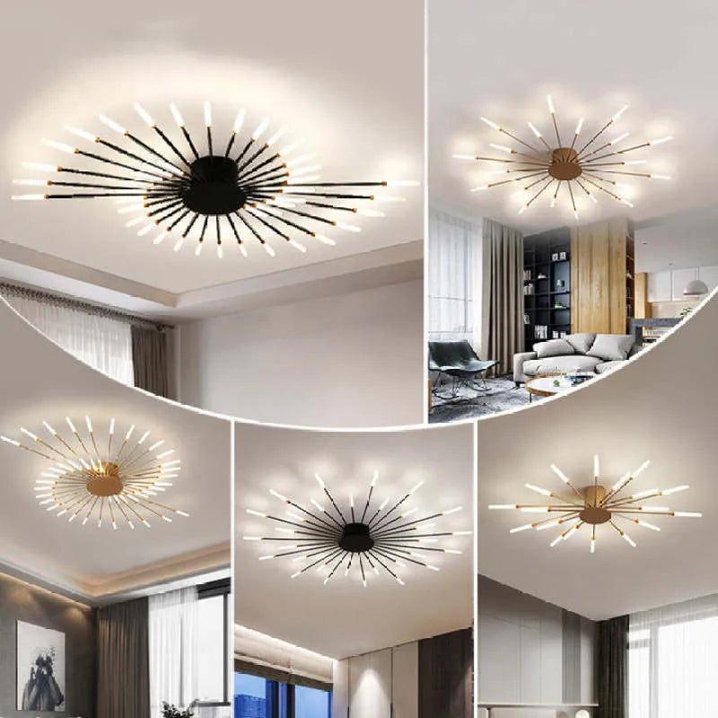 Lampada da soffitto moderna in metallo con lampadario LED