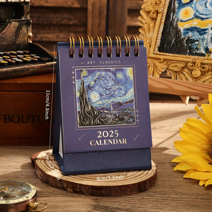 Desk Calendar with Classic Art Design