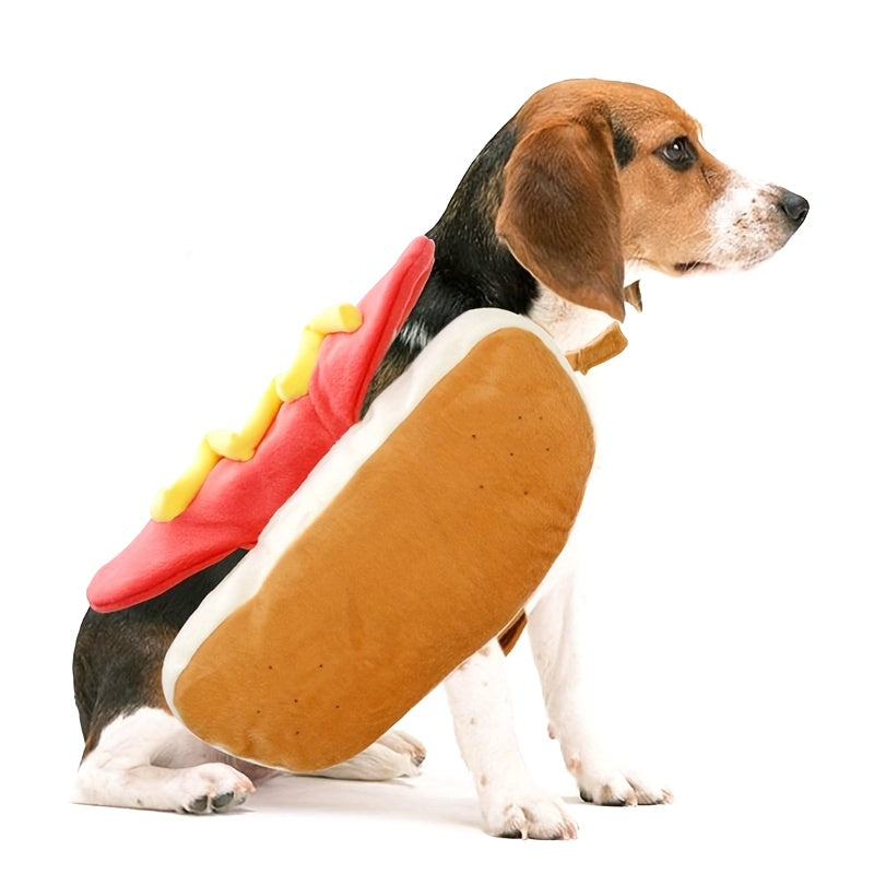 Costume divertente per cane in peluche per Halloween | Design Hot Dog