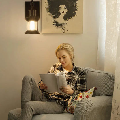 Wall Light with Vintage Glass Shade Design