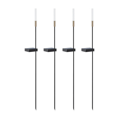 Nowoczesne ogrodowe lampy solarne na stalowych szpilkach