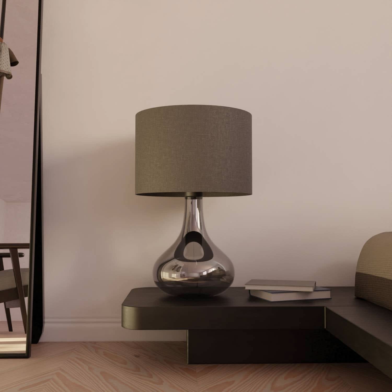 Lámparas de mesita de noche modernas con diseño metálico de doble bombilla