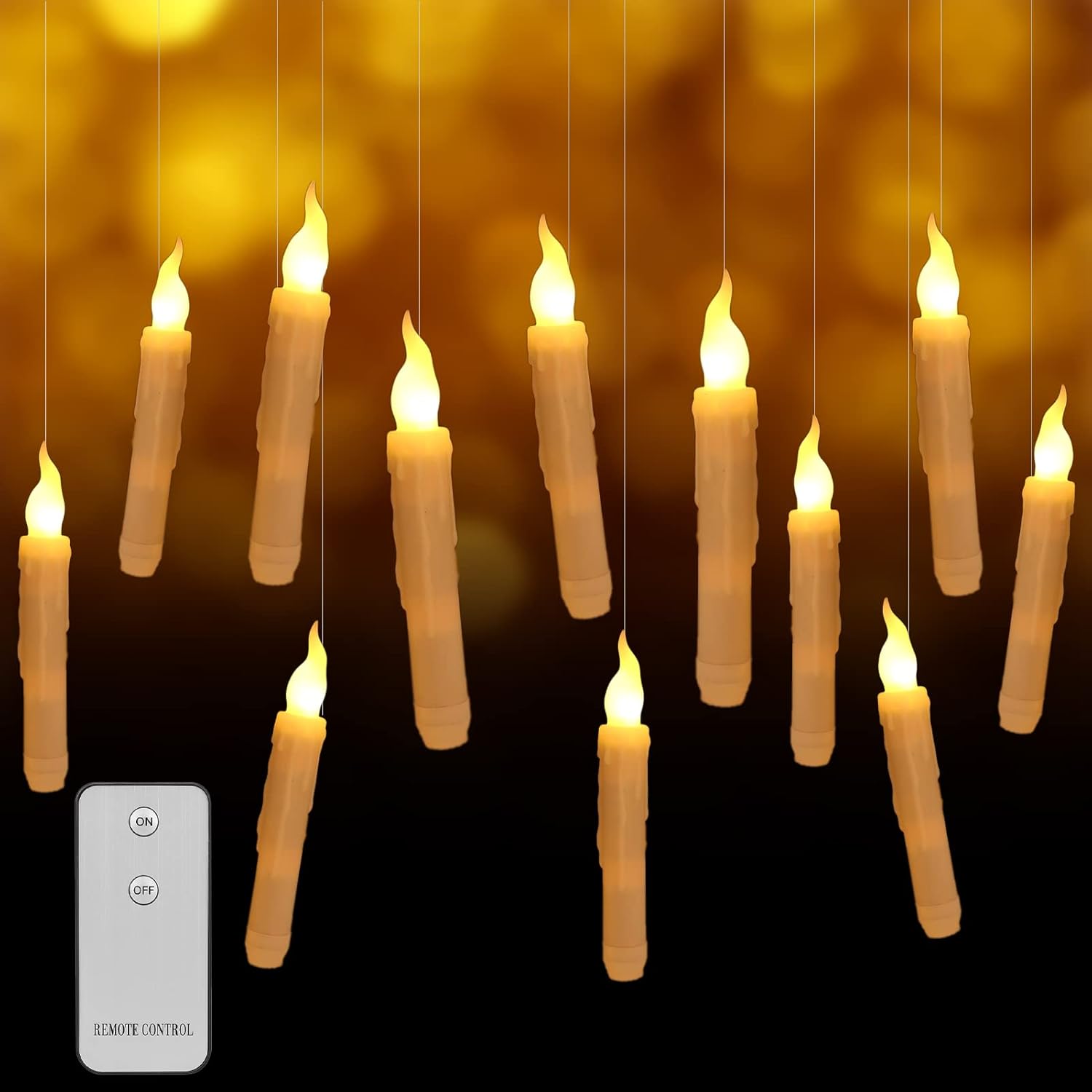 Juego de velas LED colgantes con control remoto