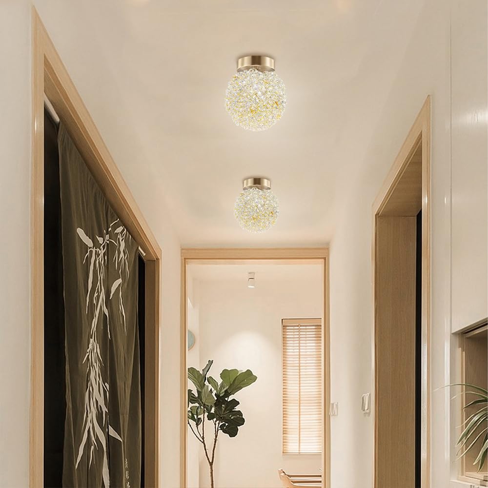 Elegant Modern Crystal Ceiling Light Fixture - Romantic Illumination for Stylish Home Décor