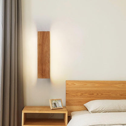 Wall Light With Rotatable Wood LED Design