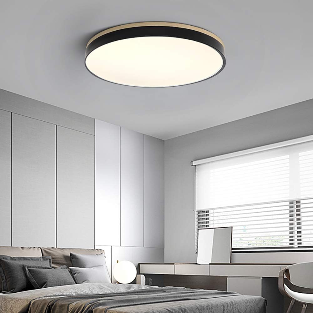 Elegant Wooden Round Flush Ceiling Lights for Living Room - Stylish Illumination for Home Décor and Ambient Lighting