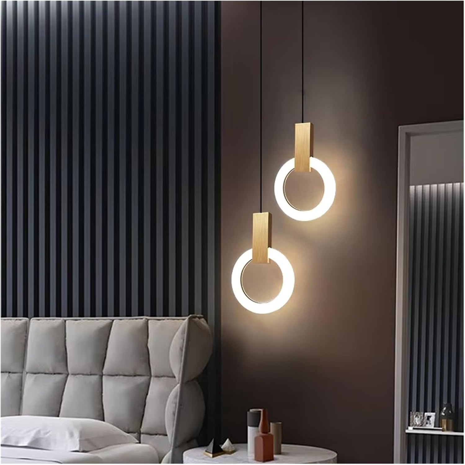 Lampada a sospensione moderna LED anello lampada da soffitto