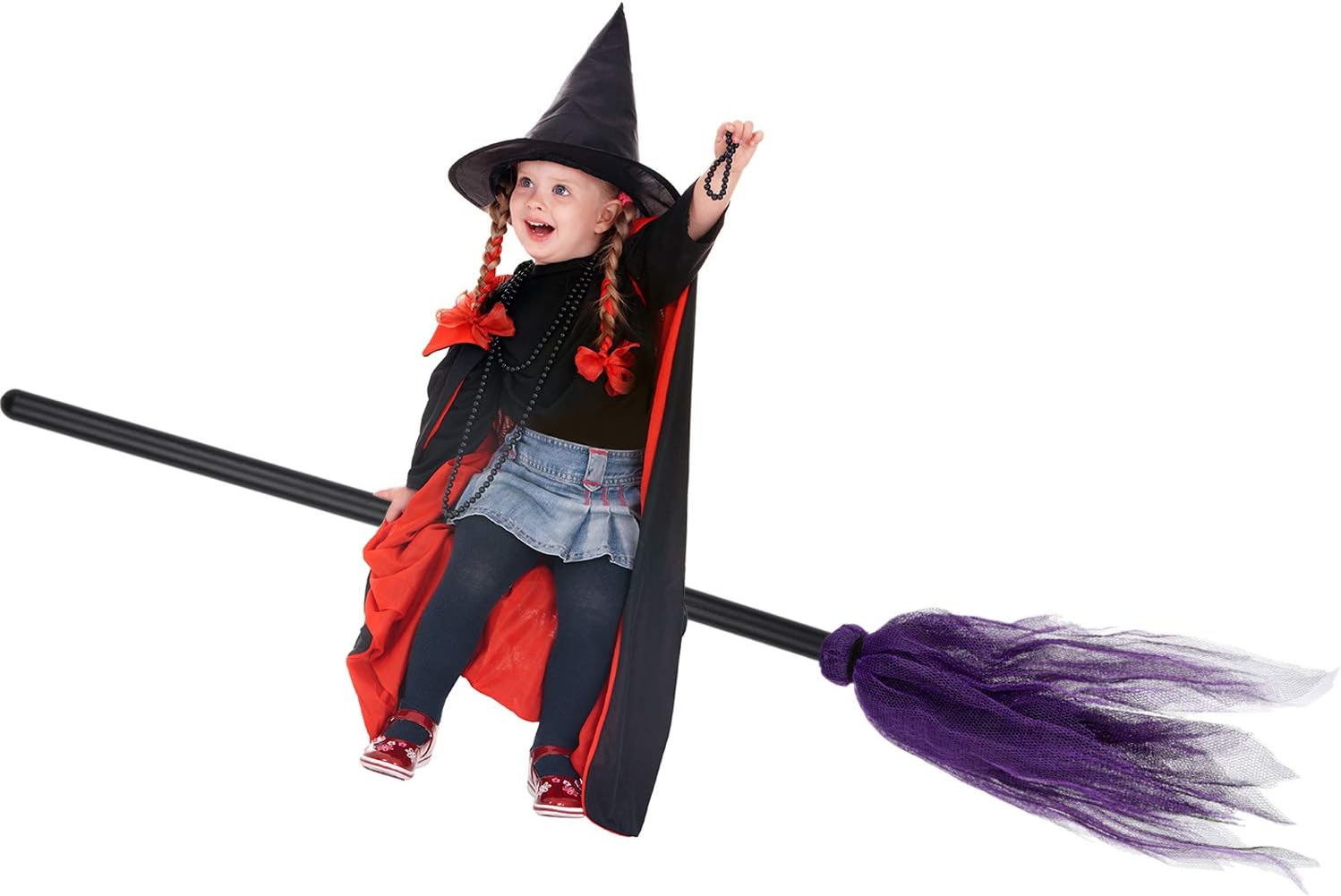 Escoba de Bruja de Plástico para Fiesta de Halloween