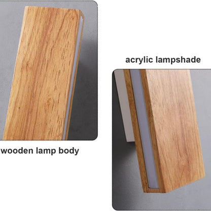 Wall Light With Rotatable Wood LED Design