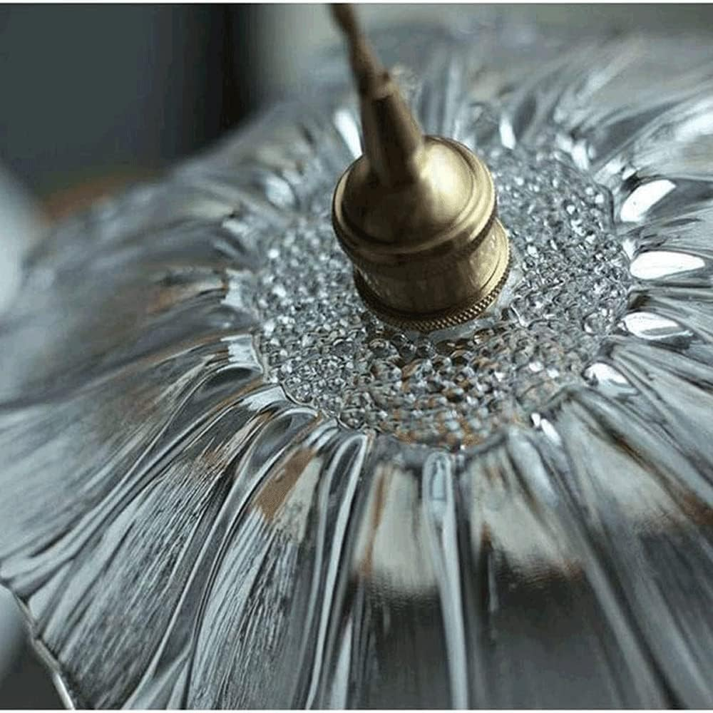 Vintage Floral Glass Pendant Light Fixture for Dining Room - Elegant Retro Design to Illuminate Your Space