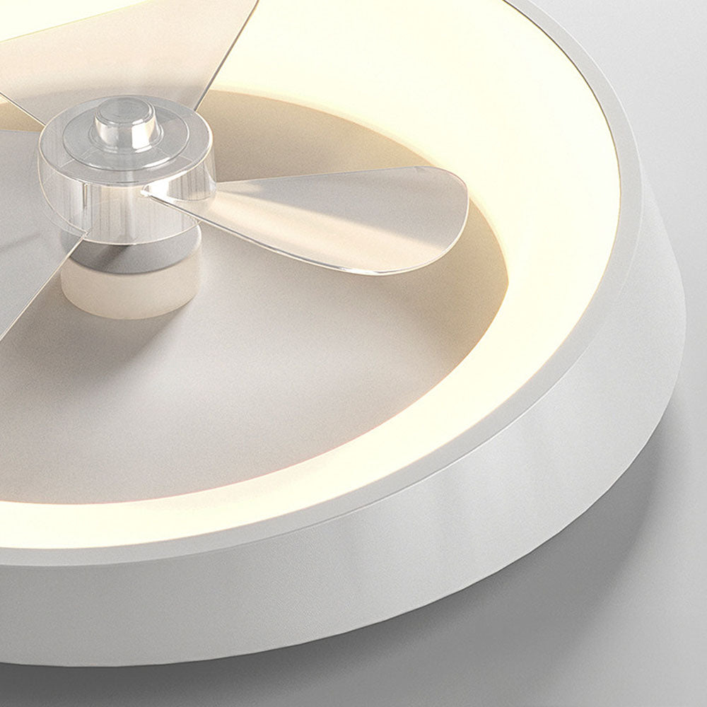 Sleek Modern Minimalist White Iron Ceiling Fan with Integrated Light for Stylish Home Interiors