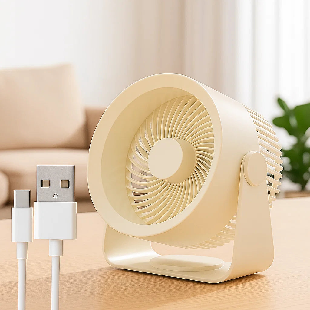 Portable USB Desk Fan for Quiet Cooling
