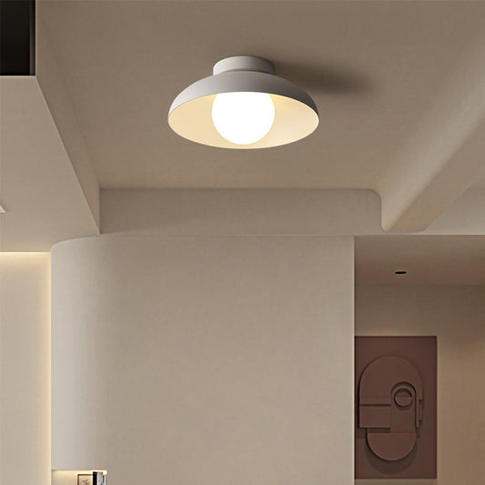 Ceiling Light with Modern White Dome Shade