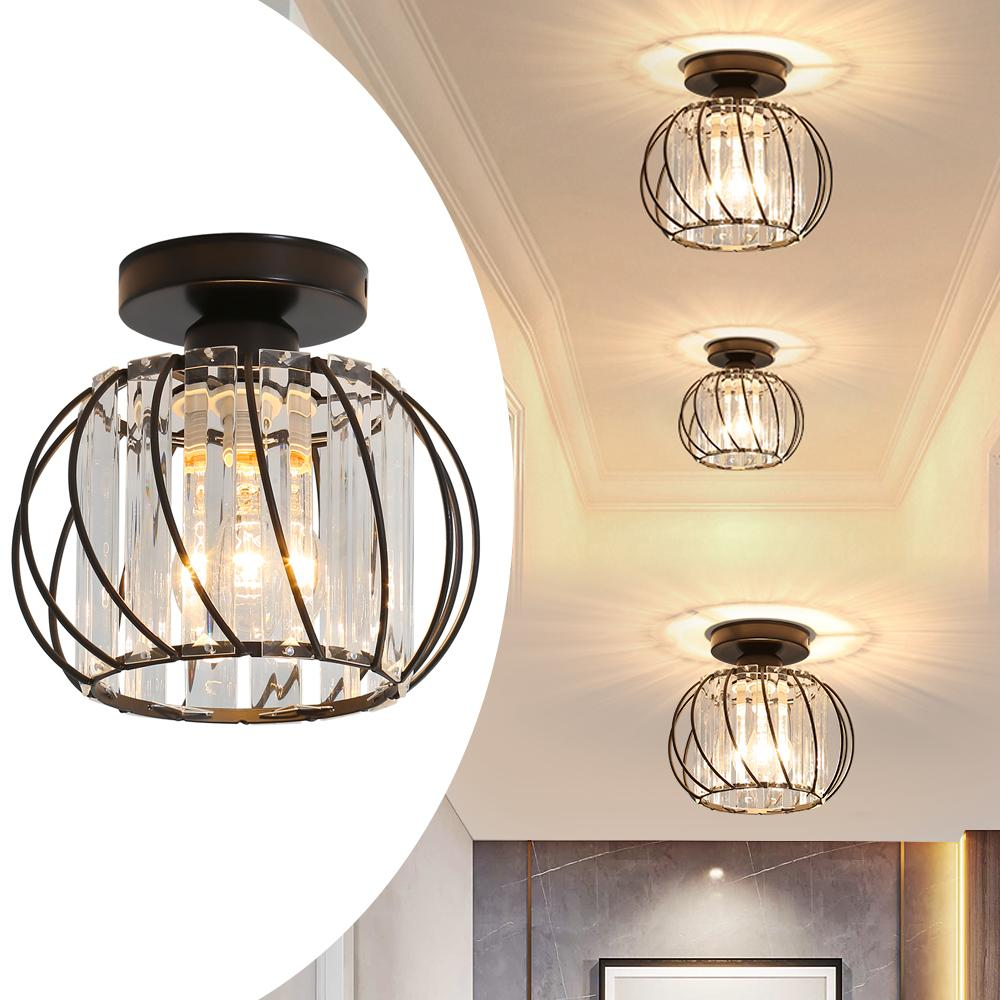 Set of 2 Elegant Glass Ceiling Lights for Hallway - Stylish Luxury Illumination for Home Décor