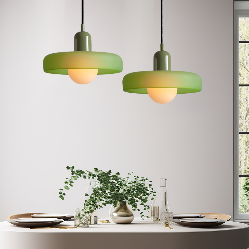 Vibrant Bauhaus Glass Pendant Light for Kitchen Island - Colourful Ceiling Fixture for Modern Home Décor