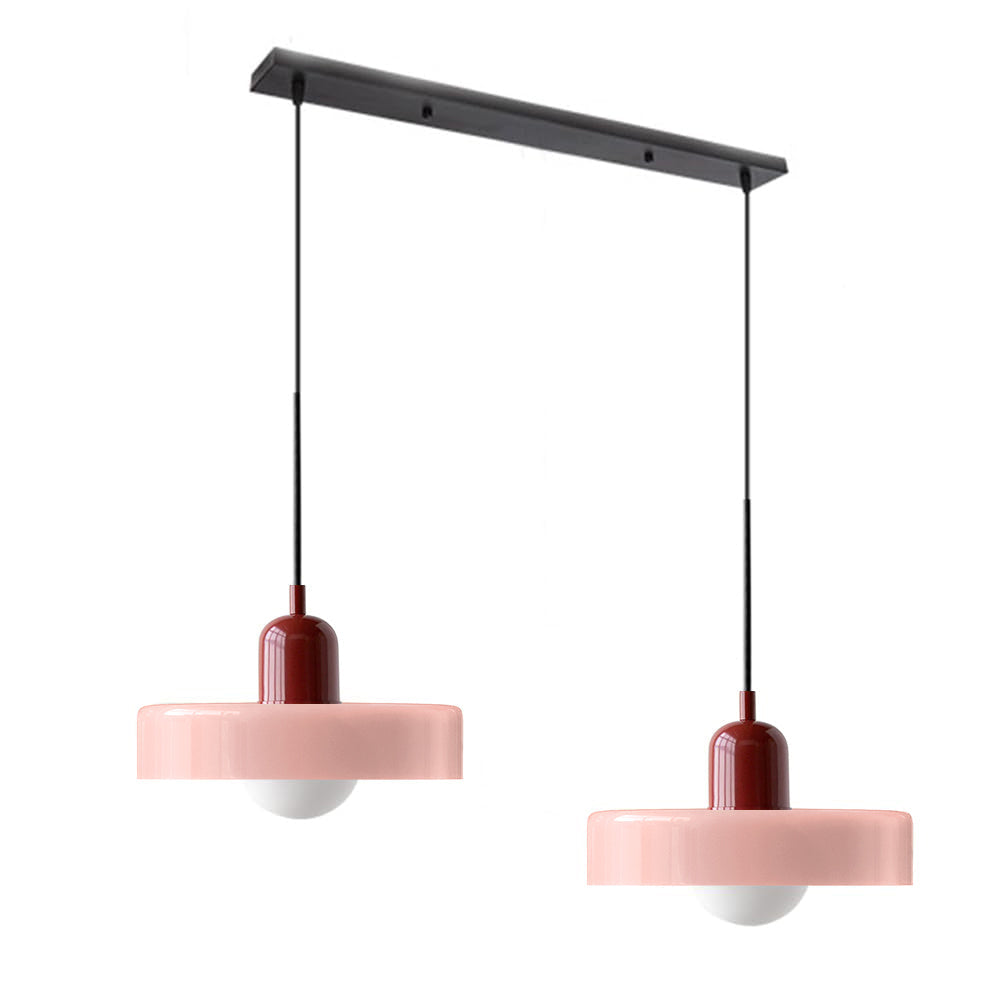 Contemporary Bauhaus Stained Glass Pendant Light with Dual Heads for Stylish Home Illumination