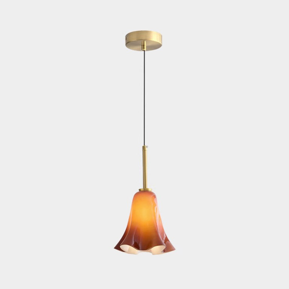 Bauhaus-Inspired Retro Glass Floral Pendant Light for Bedroom - Stylish Hanging Illumination Fixture