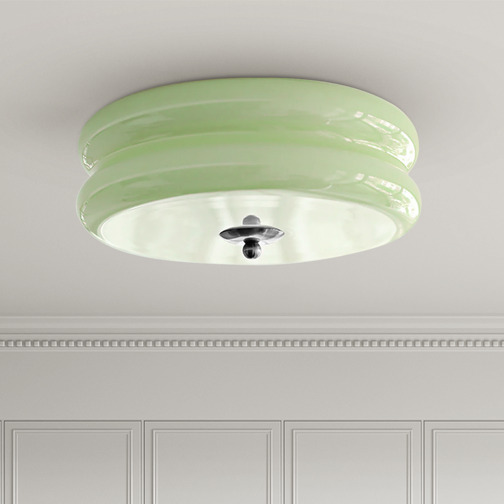 Art Deco Cream Cake Ceiling Light Fixture - Elegant Simple Design for Stylish Home Illumination and Vintage Charm