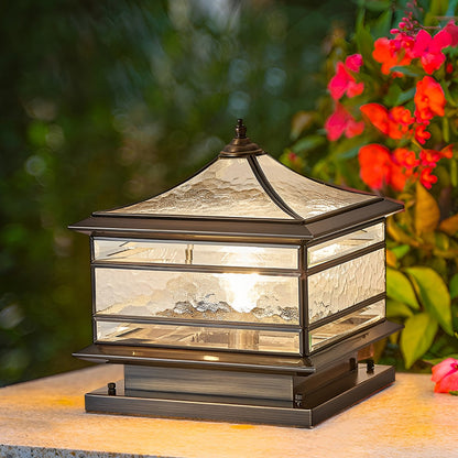 Lumière de poteau de jardin en verre cuivre extérieure