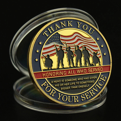 Veterans Day Coin Set Gold Silver Plated Military Challenge Coins Gift