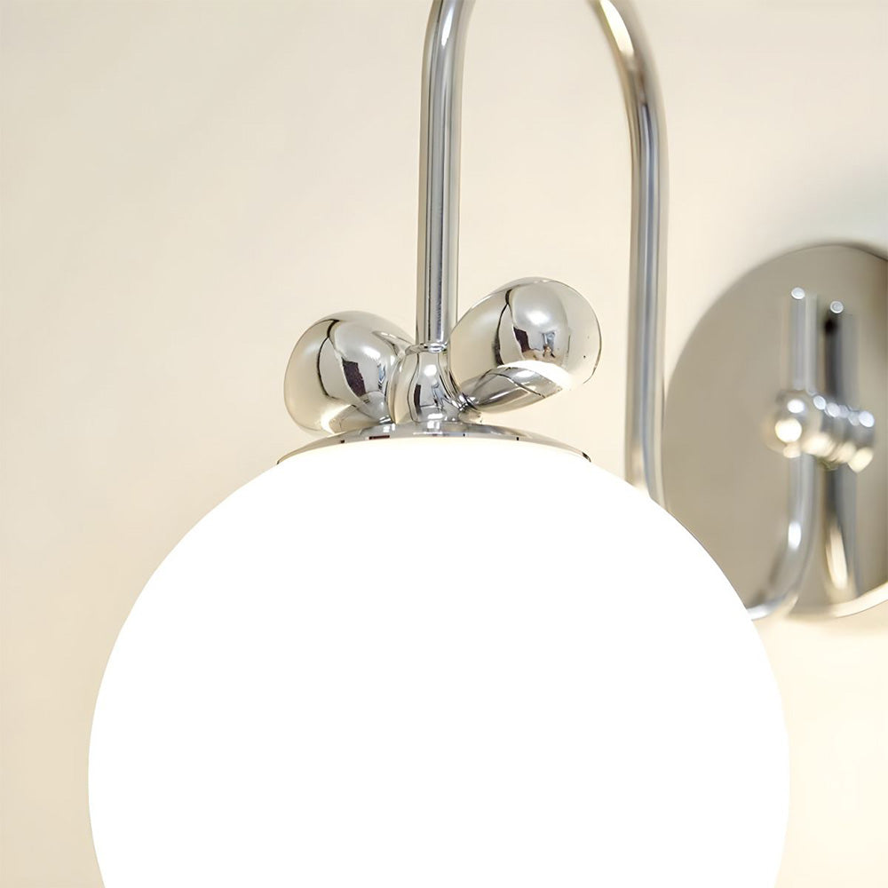 Sleek Chrome Globe Glass Indoor Wall Light Fixture for Elegant Home Illumination and Modern Decor