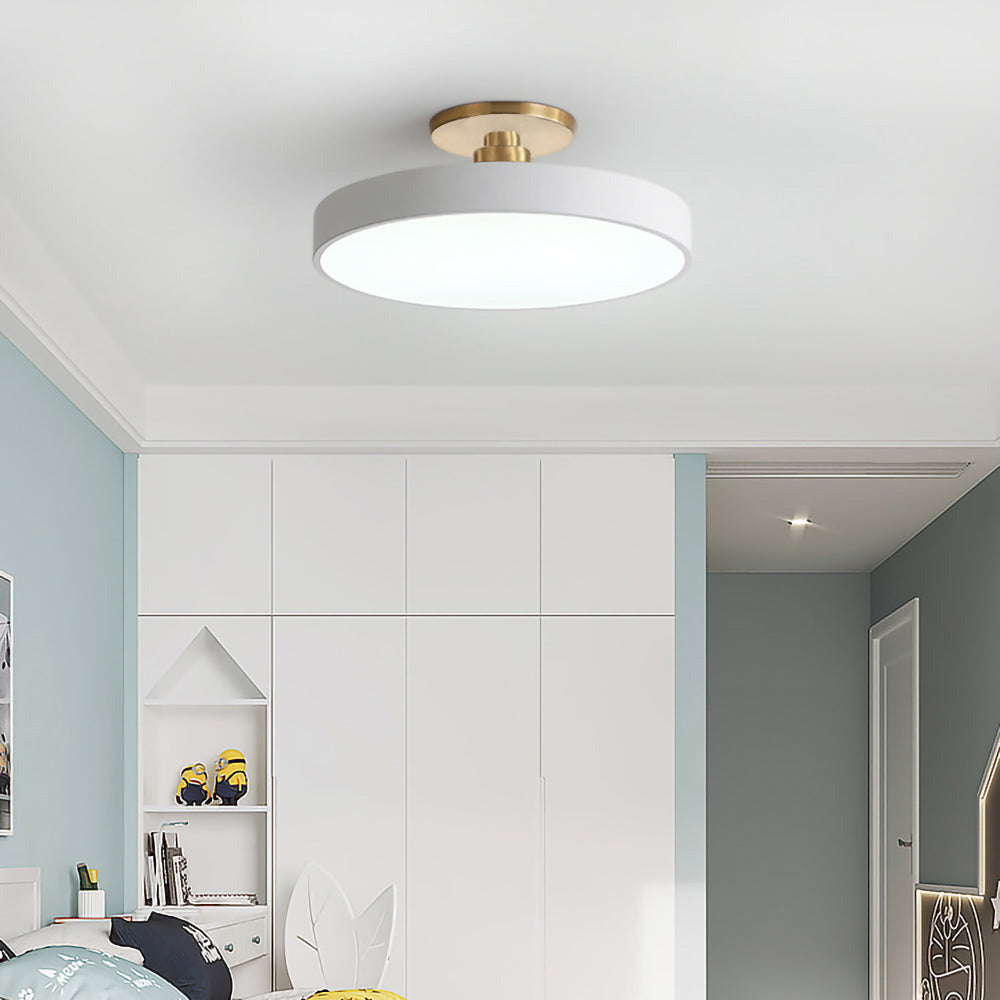 Set of 2 Dimmable Circular LED Semi Flush Ceiling Lights for Bedroom - Modern Lighting Solutions for Stylish Interiors