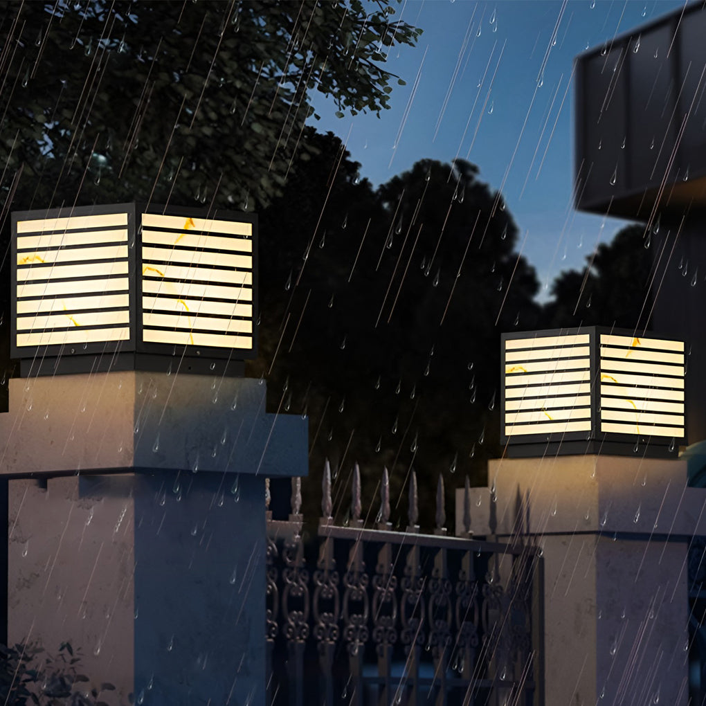 Farol solar para exteriores, moderno, color negro