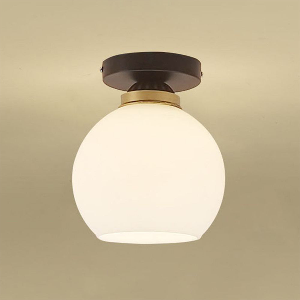 Sleek Modern Black Flush Mount Globe Ceiling Light Fixture for Stylish Home Illumination and Contemporary Décor