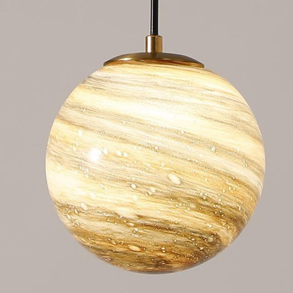 Creative Planet Glass Pendant Light for Stylish Bedroom Illumination and Modern Home Décor