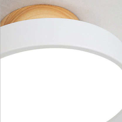 LED Ceiling Light Wooden Flush Mount Fixture