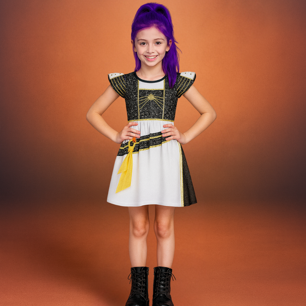 Costume Kpop Halloween pour enfants Robe de star de la pop Imprimé paillettes Tenue de scène pour performance