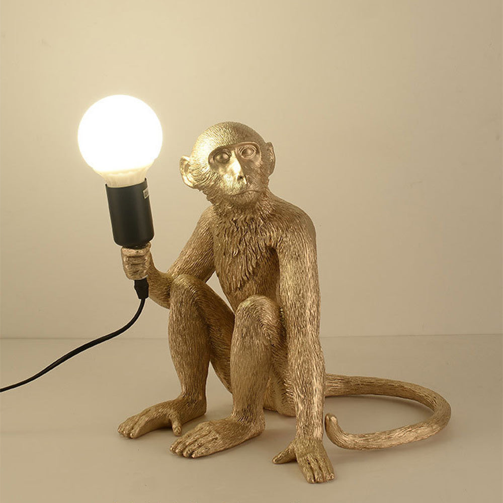 Sleek Black Monkey Table Lamp & Bedside Light - Stylish Home Lighting for Modern Interiors and Unique Decor