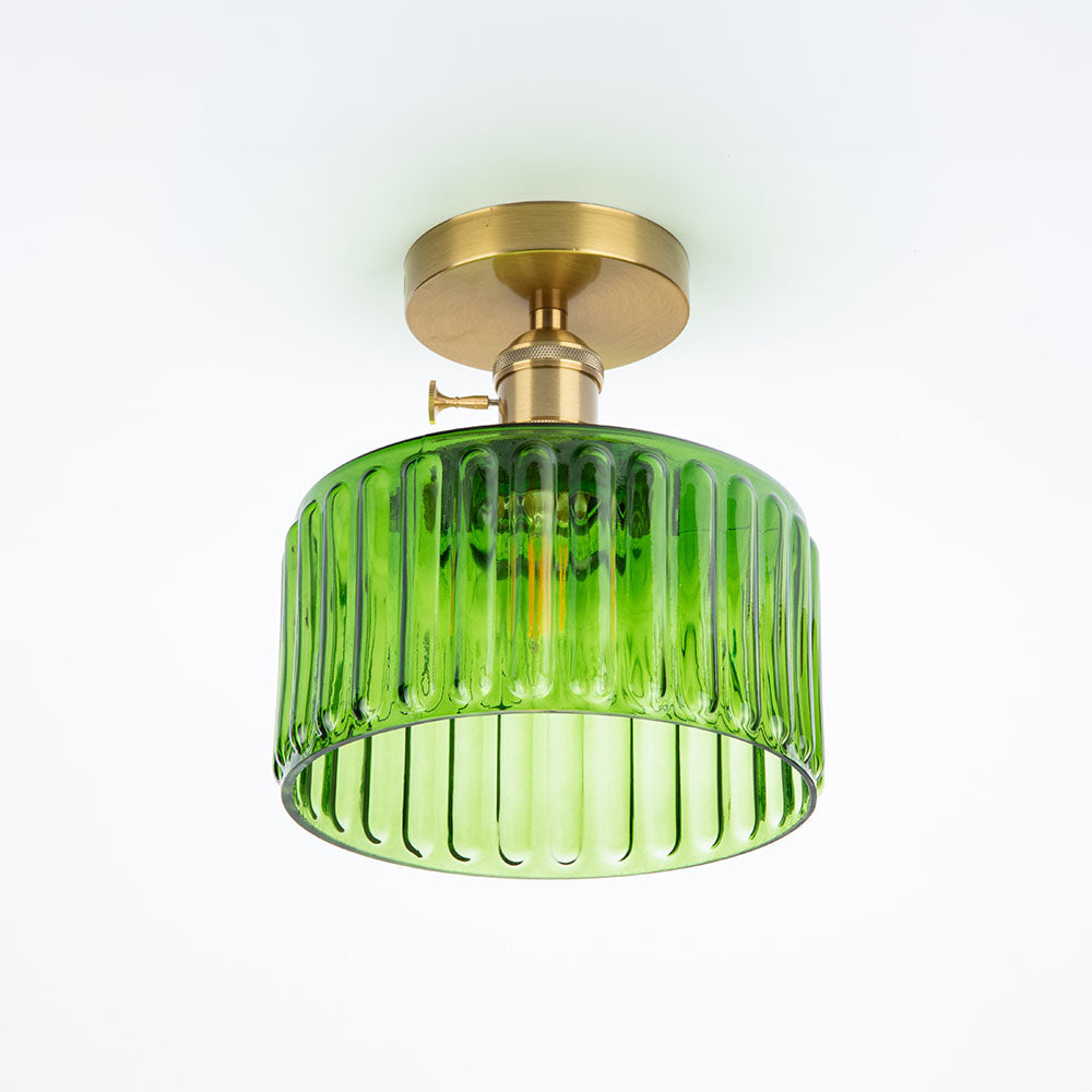 Retro Emerald Glass Pendant Light Fixture for Vintage-Inspired Home Décor and Elegant Illumination