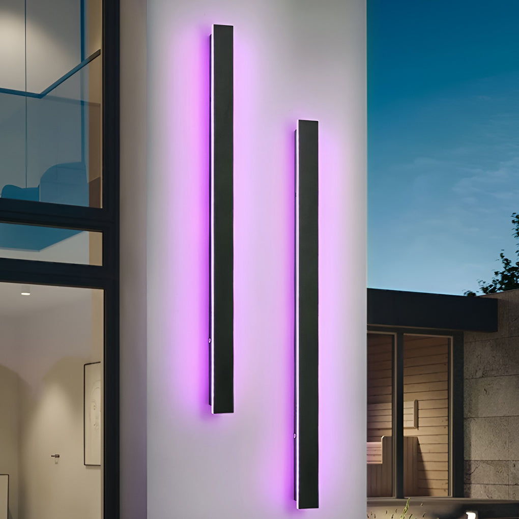 Aplique de pared para exterior moderno LED negro