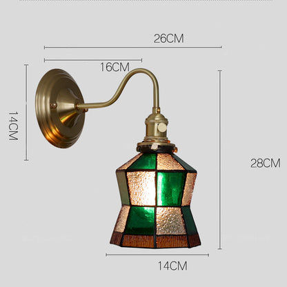 Applique murale avec abat-jour en verre vintage