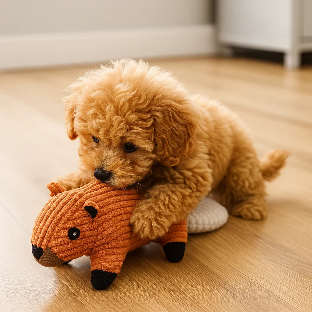 Giocattolo per cane in peluche con squeaky da masticare animale