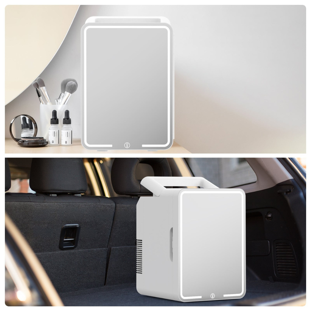 Mini-Kühlschrank mit Spiegeltür Tragbarer 12L Kühler