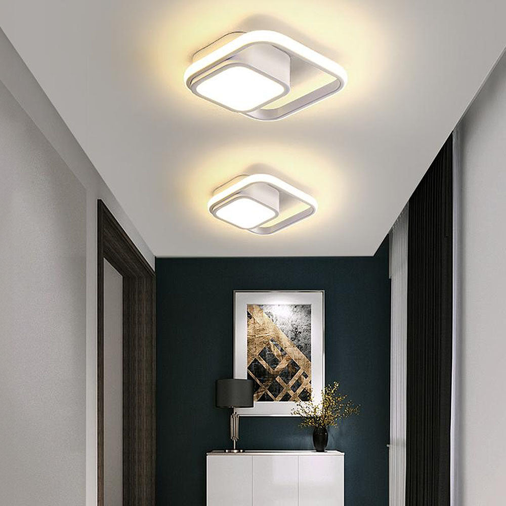 Sleek Minimalist Double Ring LED Ceiling Light Fixture for Modern Home Interiors and Contemporary Spaces