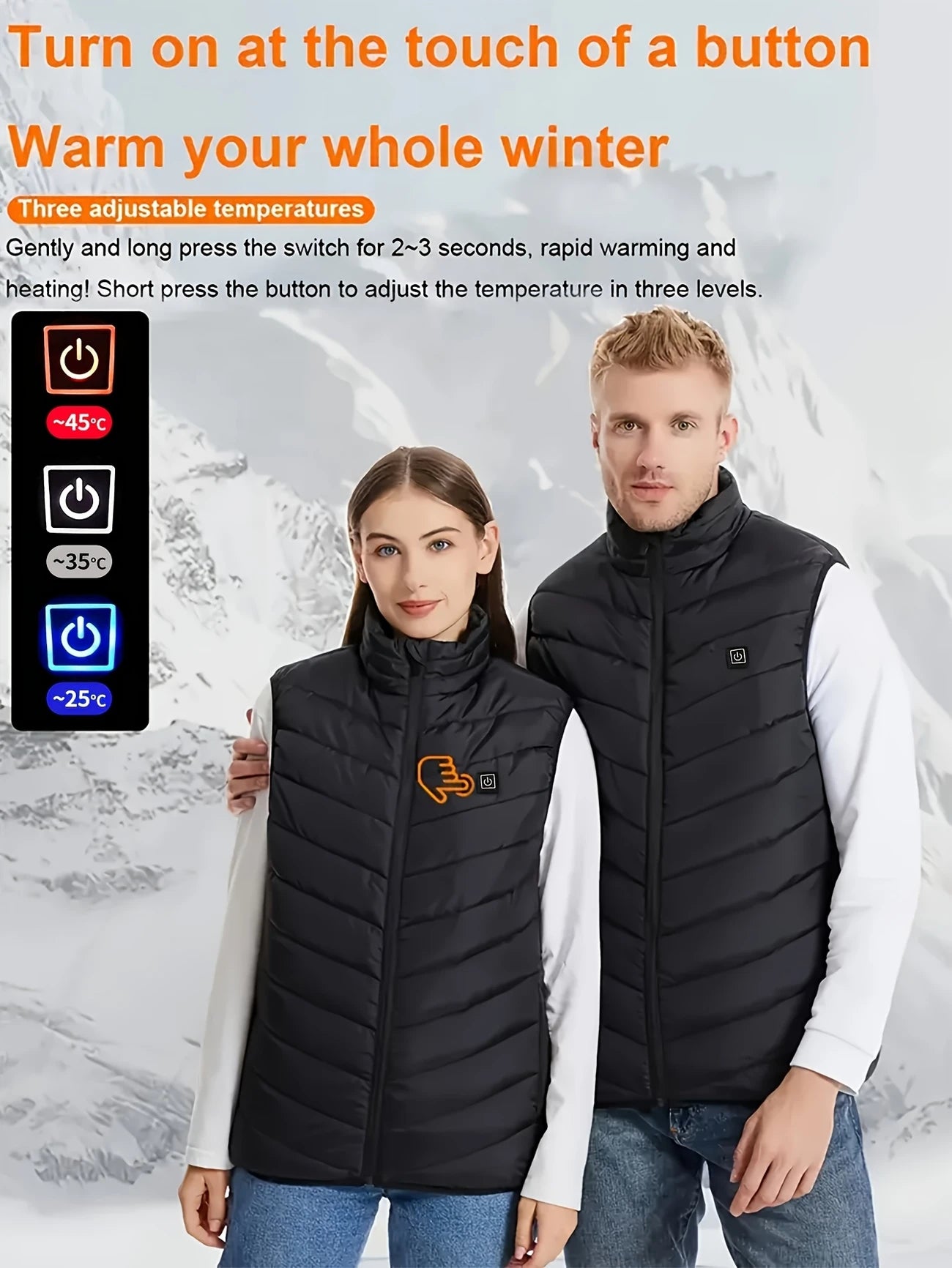 Heated Vest | 11-Zone USB Electric Body Warmer Jacket
