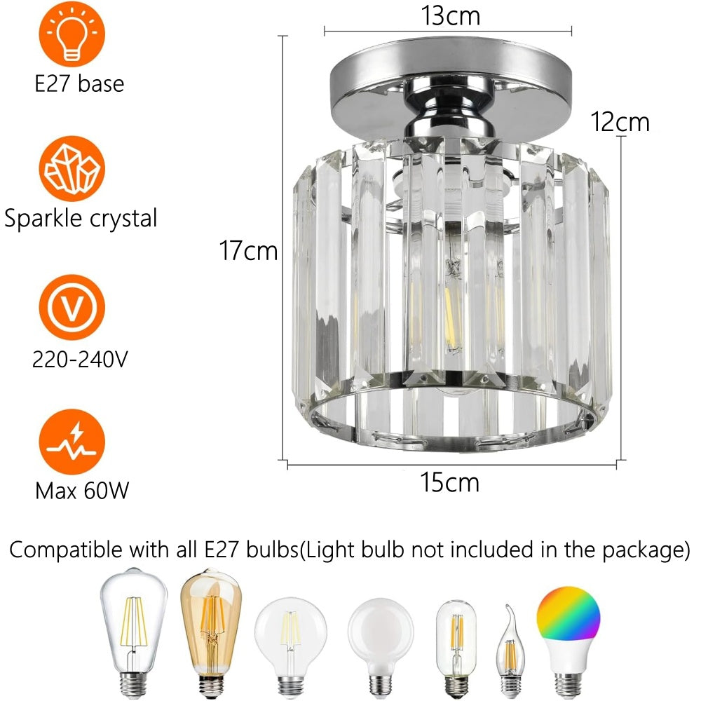 Szklana wpuszczana lampa sufitowa do przedpokoju
